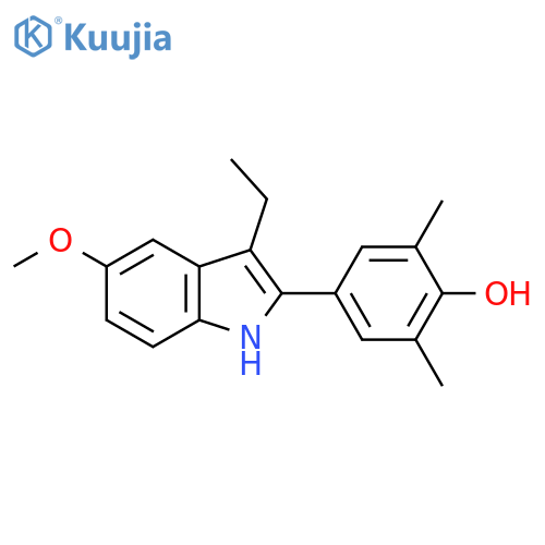 Phenol, 4-(3-ethyl-5-methoxy-1H-indol-2-yl)-2,6-dimethyl- structure