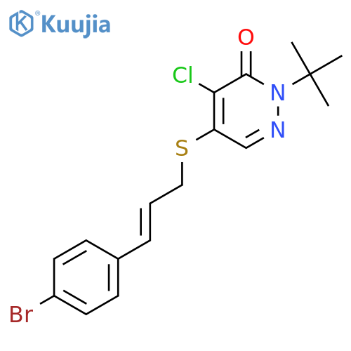 3(2H)-Pyridazinone, 5-[[3-(4-bromophenyl)-2-propenyl]thio]-4-chloro-2-(1,1-dimethylethyl)- structure