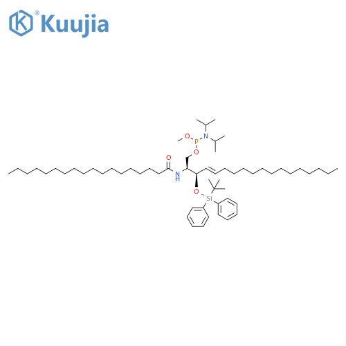 Phosphoramidous acid, bis(1-methylethyl)-, 3-[[(1,1-dimethylethyl)diphenylsilyl]oxy]-2-[(1-oxooctadecyl)amino]-4-octadecenyl methyl ester, [2S-(2R*,3S*,4E)]- (9CI) structure