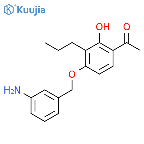 1-[4-[(3-aminophenyl)methoxy]-2-hydroxy-3-propylphenyl]ethanone structure