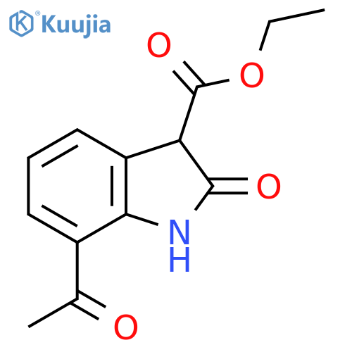 1H-Indole-3-carboxylic acid, 7-acetyl-2,3-dihydro-2-oxo-, ethyl ester structure