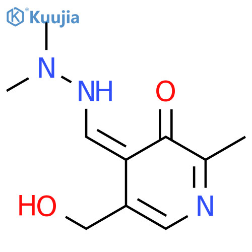 4-Pyridinecarboxaldehyde,3-hydroxy-5-(hydroxymethyl)-2-methyl-, 2,2-dimethylhydrazone structure