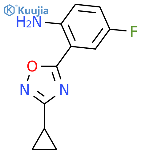 2-(3-cyclopropyl-1,2,4-oxadiazol-5-yl)-4-fluoroaniline structure