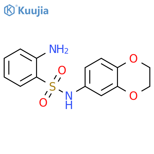 2-amino-N-(2,3-dihydro-1,4-benzodioxin-6-yl)benzene-1-sulfonamide structure