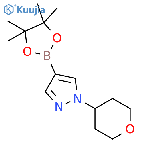 1-(oxan-4-yl)-4-(tetramethyl-1,3,2-dioxaborolan-2-yl)-1H-pyrazole structure