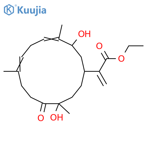 3,11,12-Trihydroxy-4,7,15(17)-cembratrien-16-oic acid; (1R,3S,4E,7E,11S,12R)-form, 11-Ketone, Et ester structure