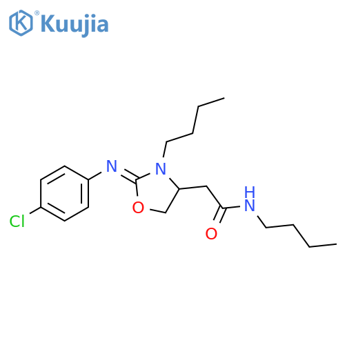 4-Oxazolidineacetamide, N,3-dibutyl-2-[(4-chlorophenyl)imino]- structure