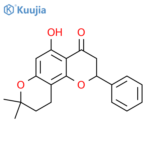 (S)-5-Hydroxy-8,8-dimethyl-2-phenyl-2,3,9,10-tetrahydropyrano[2,3-f]chromen-4(8H)-one structure