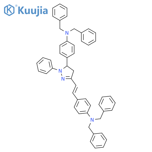 Benzenemethanamine, N-[4-[2-[5-[4-[bis(phenylmethyl)amino]phenyl]-4,5-dihydro-1-phenyl-1H- pyrazol-3-yl]ethenyl]phenyl]-N-(phenylmethyl)- structure