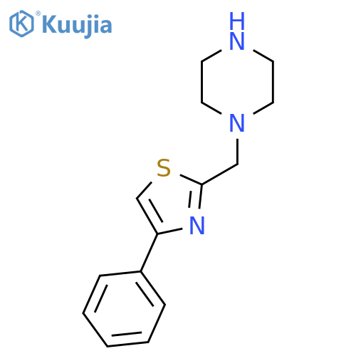 1-[(4-Phenyl-1,3-thiazol-2-yl)methyl]piperazine structure