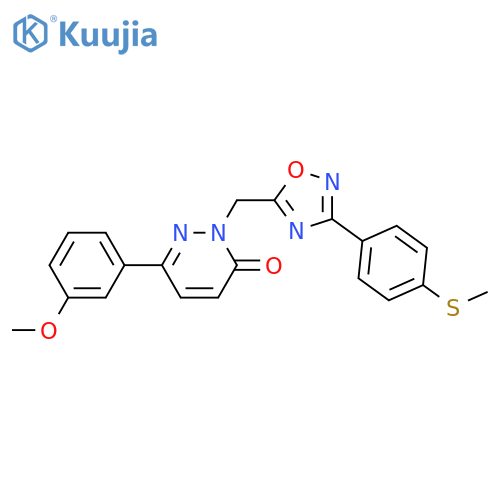 6-(3-methoxyphenyl)-2-({3-[4-(methylsulfanyl)phenyl]-1,2,4-oxadiazol-5-yl}methyl)-2,3-dihydropyridazin-3-one structure