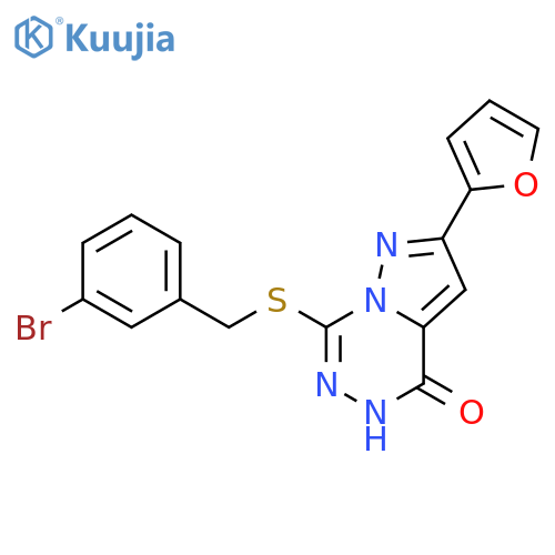 7-{[(3-bromophenyl)methyl]sulfanyl}-2-(furan-2-yl)-4H,5H-pyrazolo[1,5-d][1,2,4]triazin-4-one structure