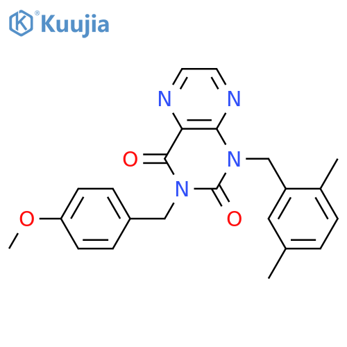 1-[(2,5-dimethylphenyl)methyl]-3-[(4-methoxyphenyl)methyl]-1,2,3,4-tetrahydropteridine-2,4-dione structure