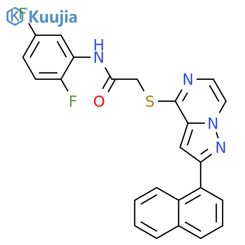 N-(2,5-difluorophenyl)-2-{[2-(naphthalen-1-yl)pyrazolo[1,5-a]pyrazin-4-yl]sulfanyl}acetamide structure