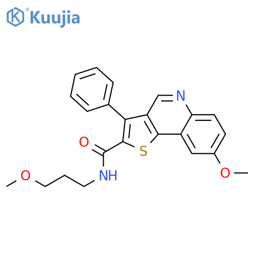 8-methoxy-N-(3-methoxypropyl)-3-phenylthieno[3,2-c]quinoline-2-carboxamide structure