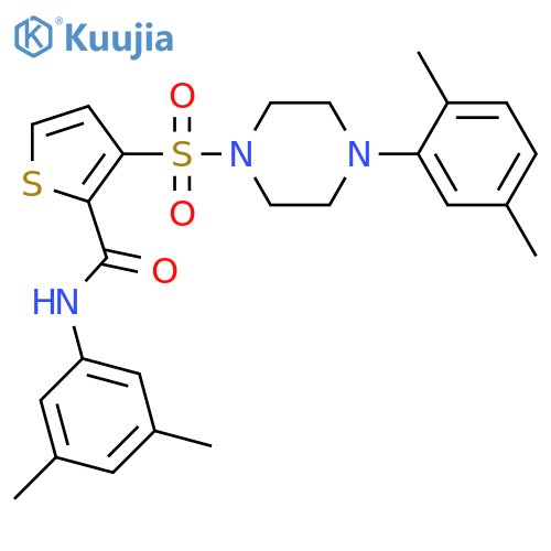 N-(3,5-dimethylphenyl)-3-{[4-(2,5-dimethylphenyl)piperazin-1-yl]sulfonyl}thiophene-2-carboxamide structure