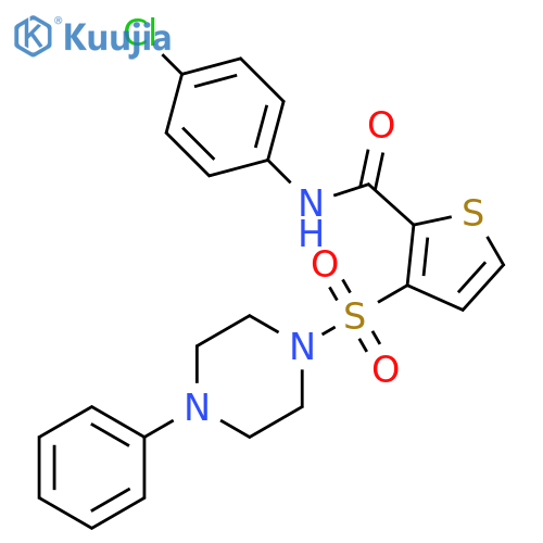 N-(4-chlorophenyl)-3-[(4-phenylpiperazin-1-yl)sulfonyl]thiophene-2-carboxamide structure