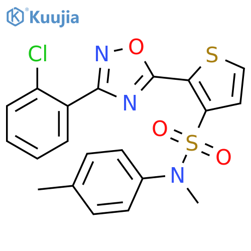 2-[3-(2-chlorophenyl)-1,2,4-oxadiazol-5-yl]-N-methyl-N-(4-methylphenyl)thiophene-3-sulfonamide structure