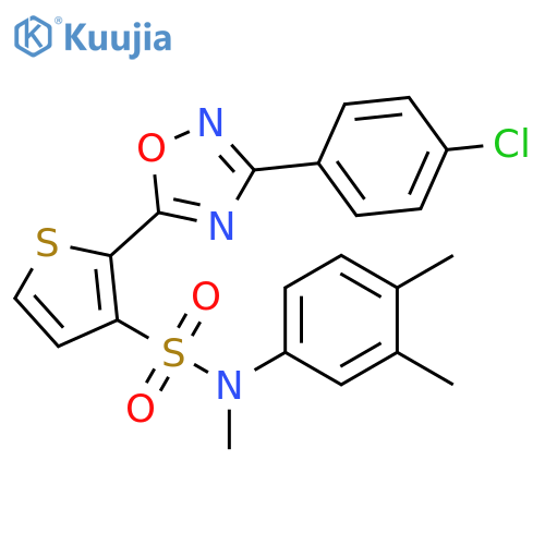 2-[3-(4-chlorophenyl)-1,2,4-oxadiazol-5-yl]-N-(3,4-dimethylphenyl)-N-methylthiophene-3-sulfonamide structure