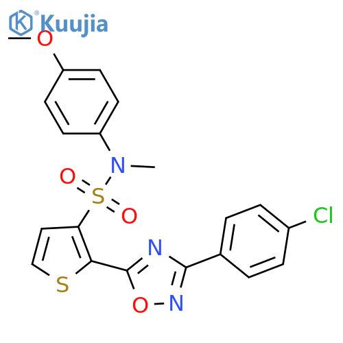 2-[3-(4-chlorophenyl)-1,2,4-oxadiazol-5-yl]-N-(4-methoxyphenyl)-N-methylthiophene-3-sulfonamide structure