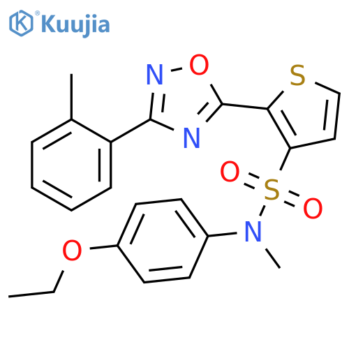 N-(4-ethoxyphenyl)-N-methyl-2-[3-(2-methylphenyl)-1,2,4-oxadiazol-5-yl]thiophene-3-sulfonamide structure