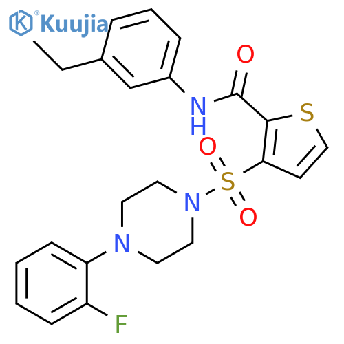 N-(3-ethylphenyl)-3-{[4-(2-fluorophenyl)piperazin-1-yl]sulfonyl}thiophene-2-carboxamide structure