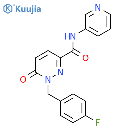 1-[(4-fluorophenyl)methyl]-6-oxo-N-(pyridin-3-yl)-1,6-dihydropyridazine-3-carboxamide structure