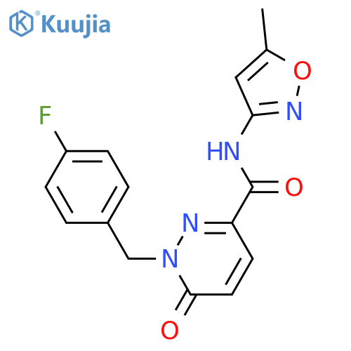 1-[(4-fluorophenyl)methyl]-N-(5-methyl-1,2-oxazol-3-yl)-6-oxo-1,6-dihydropyridazine-3-carboxamide structure