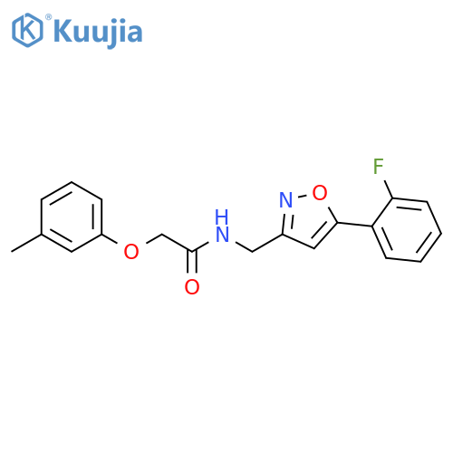 N-{[5-(2-fluorophenyl)-1,2-oxazol-3-yl]methyl}-2-(3-methylphenoxy)acetamide structure