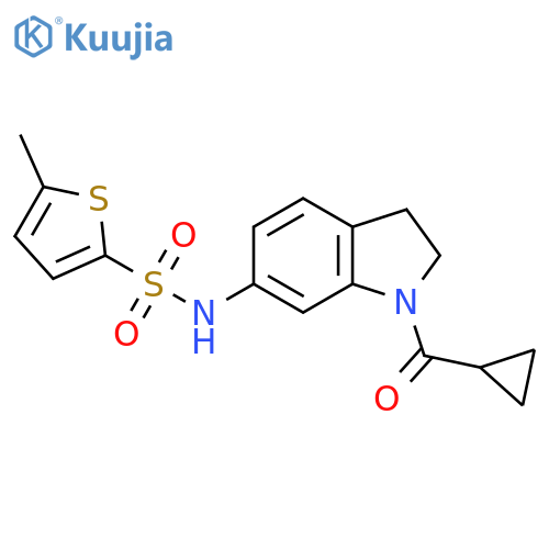 N-(1-cyclopropanecarbonyl-2,3-dihydro-1H-indol-6-yl)-5-methylthiophene-2-sulfonamide structure