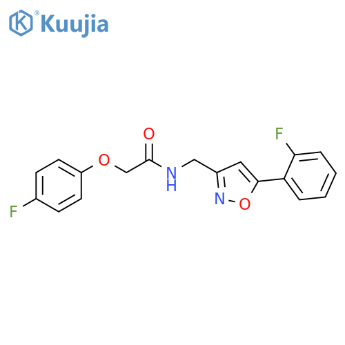 2-(4-fluorophenoxy)-N-{[5-(2-fluorophenyl)-1,2-oxazol-3-yl]methyl}acetamide structure