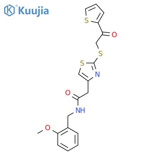 N-[(2-methoxyphenyl)methyl]-2-(2-{[2-oxo-2-(thiophen-2-yl)ethyl]sulfanyl}-1,3-thiazol-4-yl)acetamide structure