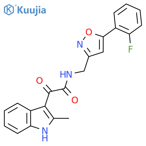 N-{[5-(2-fluorophenyl)-1,2-oxazol-3-yl]methyl}-2-(2-methyl-1H-indol-3-yl)-2-oxoacetamide structure