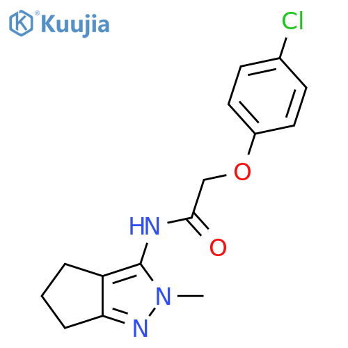 2-(4-chlorophenoxy)-N-{2-methyl-2H,4H,5H,6H-cyclopenta[c]pyrazol-3-yl}acetamide structure