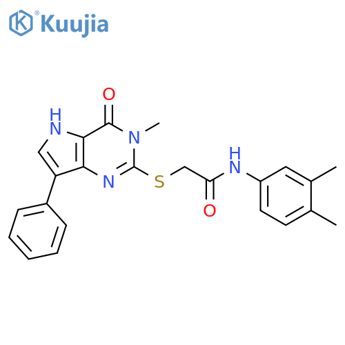 N-(3,4-dimethylphenyl)-2-({3-methyl-4-oxo-7-phenyl-3H,4H,5H-pyrrolo[3,2-d]pyrimidin-2-yl}sulfanyl)acetamide structure