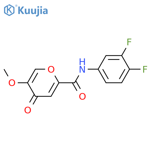 N-(3,4-difluorophenyl)-5-methoxy-4-oxo-4H-pyran-2-carboxamide structure