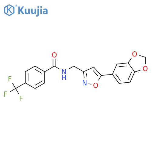 N-{[5-(2H-1,3-benzodioxol-5-yl)-1,2-oxazol-3-yl]methyl}-4-(trifluoromethyl)benzamide structure