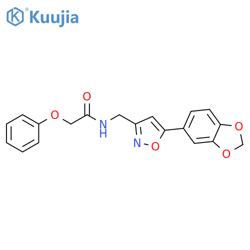 N-{[5-(2H-1,3-benzodioxol-5-yl)-1,2-oxazol-3-yl]methyl}-2-phenoxyacetamide structure