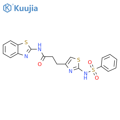 3-(2-benzenesulfonamido-1,3-thiazol-4-yl)-N-(1,3-benzothiazol-2-yl)propanamide structure