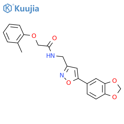 N-{[5-(2H-1,3-benzodioxol-5-yl)-1,2-oxazol-3-yl]methyl}-2-(2-methylphenoxy)acetamide structure