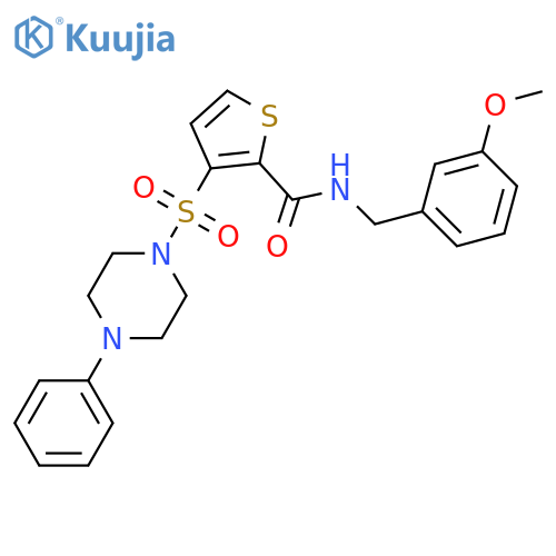 N-[(3-methoxyphenyl)methyl]-3-[(4-phenylpiperazin-1-yl)sulfonyl]thiophene-2-carboxamide structure