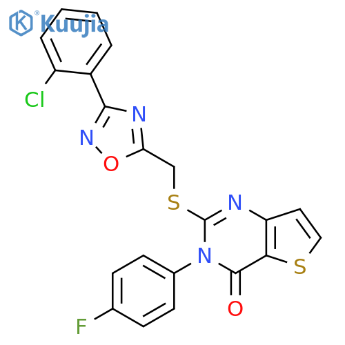 2-({[3-(2-chlorophenyl)-1,2,4-oxadiazol-5-yl]methyl}sulfanyl)-3-(4-fluorophenyl)-3H,4H-thieno[3,2-d]pyrimidin-4-one structure