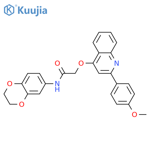 N-(2,3-dihydro-1,4-benzodioxin-6-yl)-2-{[2-(4-methoxyphenyl)quinolin-4-yl]oxy}acetamide structure