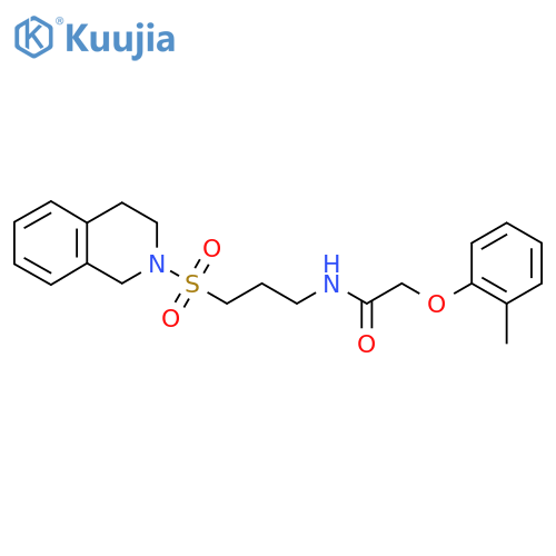 2-(2-methylphenoxy)-N-[3-(1,2,3,4-tetrahydroisoquinoline-2-sulfonyl)propyl]acetamide structure