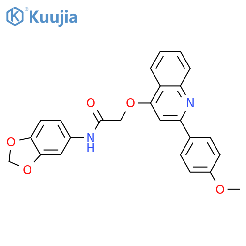 N-(2H-1,3-benzodioxol-5-yl)-2-{[2-(4-methoxyphenyl)quinolin-4-yl]oxy}acetamide structure