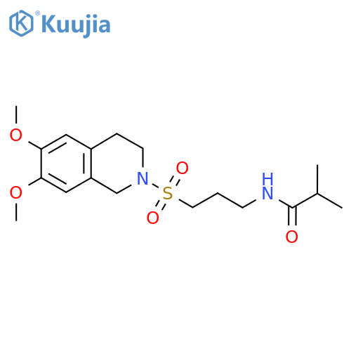 N-{3-[(6,7-dimethoxy-1,2,3,4-tetrahydroisoquinolin-2-yl)sulfonyl]propyl}-2-methylpropanamide structure