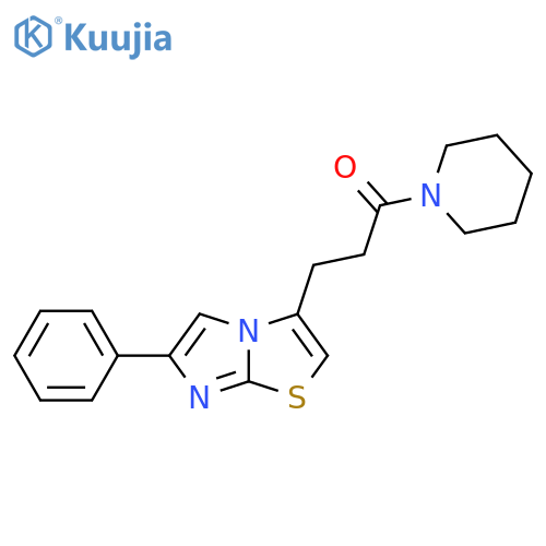 3-{6-phenylimidazo[2,1-b][1,3]thiazol-3-yl}-1-(piperidin-1-yl)propan-1-one structure