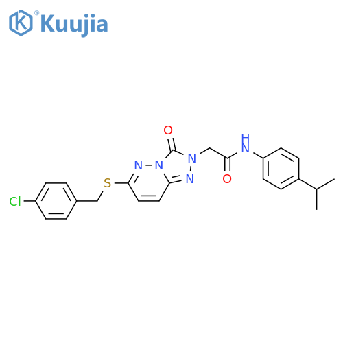2-(6-{[(4-chlorophenyl)methyl]sulfanyl}-3-oxo-2H,3H-[1,2,4]triazolo[4,3-b]pyridazin-2-yl)-N-[4-(propan-2-yl)phenyl]acetamide structure