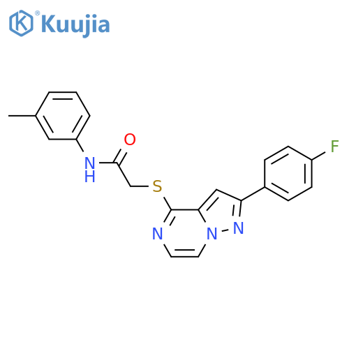 2-{[2-(4-fluorophenyl)pyrazolo[1,5-a]pyrazin-4-yl]sulfanyl}-N-(3-methylphenyl)acetamide structure