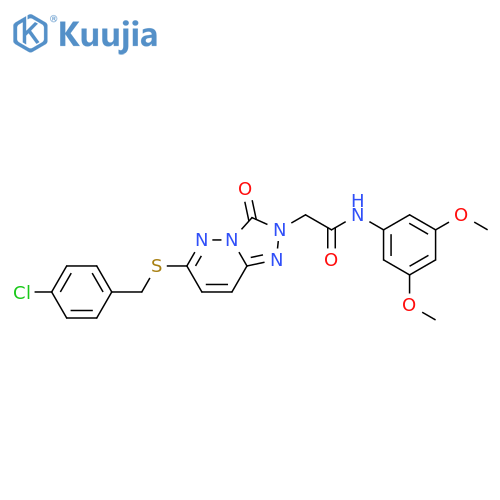 2-(6-{[(4-chlorophenyl)methyl]sulfanyl}-3-oxo-2H,3H-[1,2,4]triazolo[4,3-b]pyridazin-2-yl)-N-(3,5-dimethoxyphenyl)acetamide structure